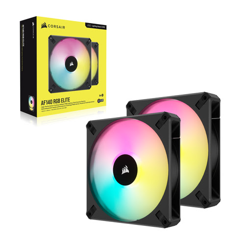 Corsair iCUE AF140 Elite RGB 140 mm Noir(x2)-CO-9050156-WW - Ventilateur boîtier - 1