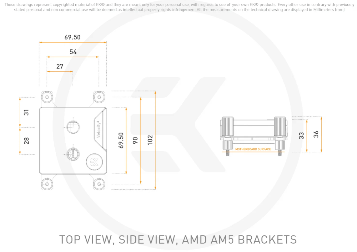 EK Water Blocks EK-Quantum Velocity³ 1700/1851/AM5 - Plexi - Watercooling - 2