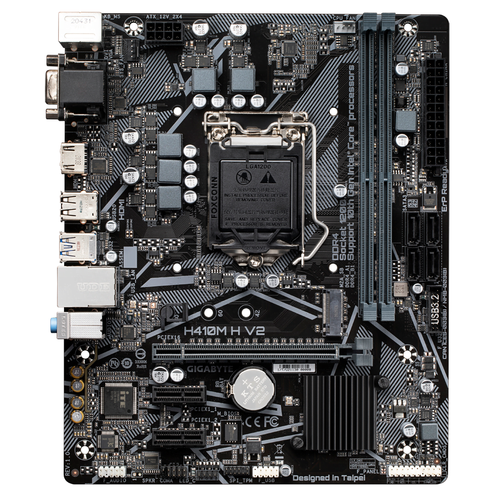 Gigabyte H410M-H V2 Micro-ATX  - Carte mère Gigabyte - grosbill.com - 3