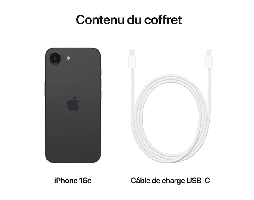 Apple iPhone 16e 128GB - Noir - Téléphonie Apple - grosbill.com - 6