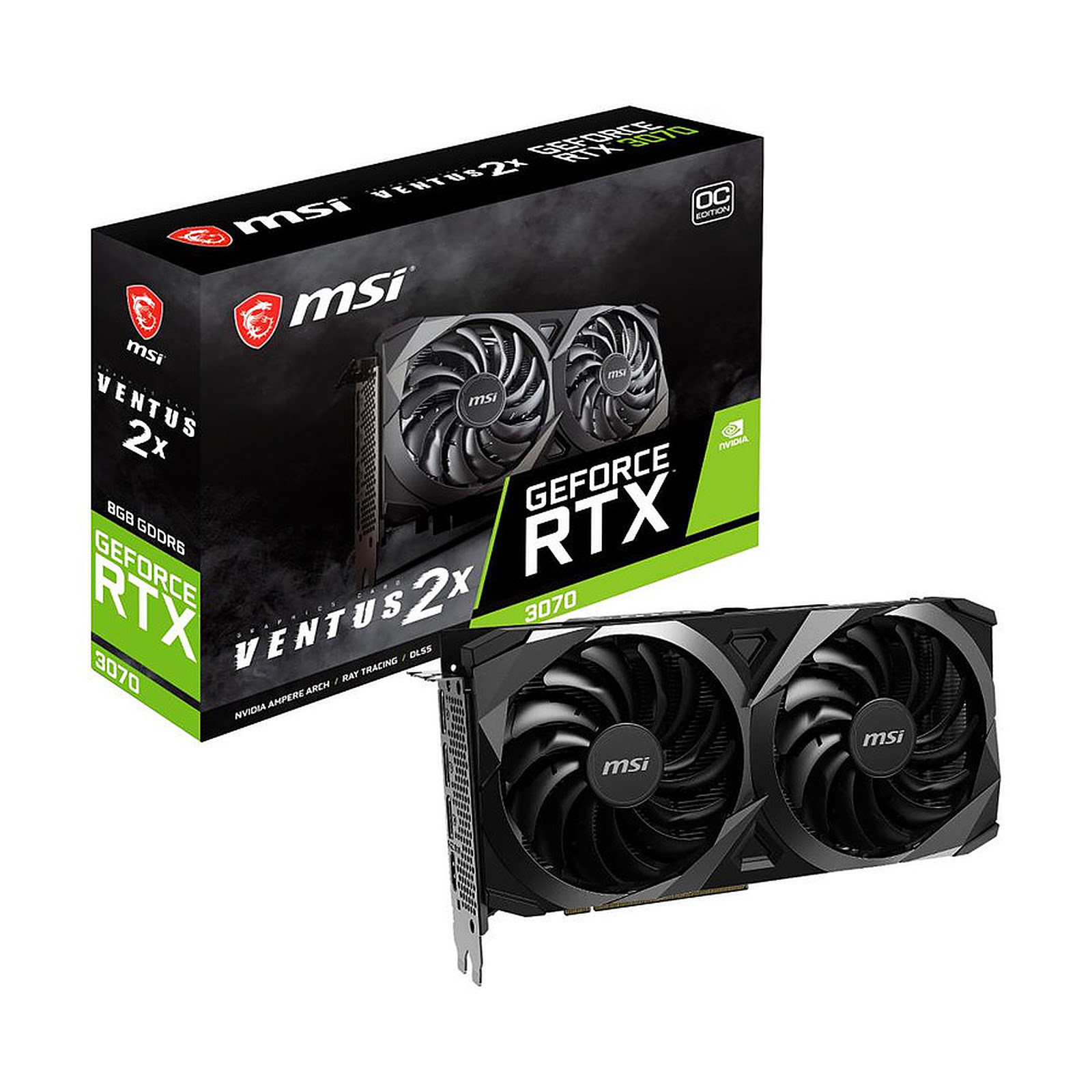 MSI RTX 3070 VENTUS 2X 8G OC LHR  - Carte graphique MSI - 0