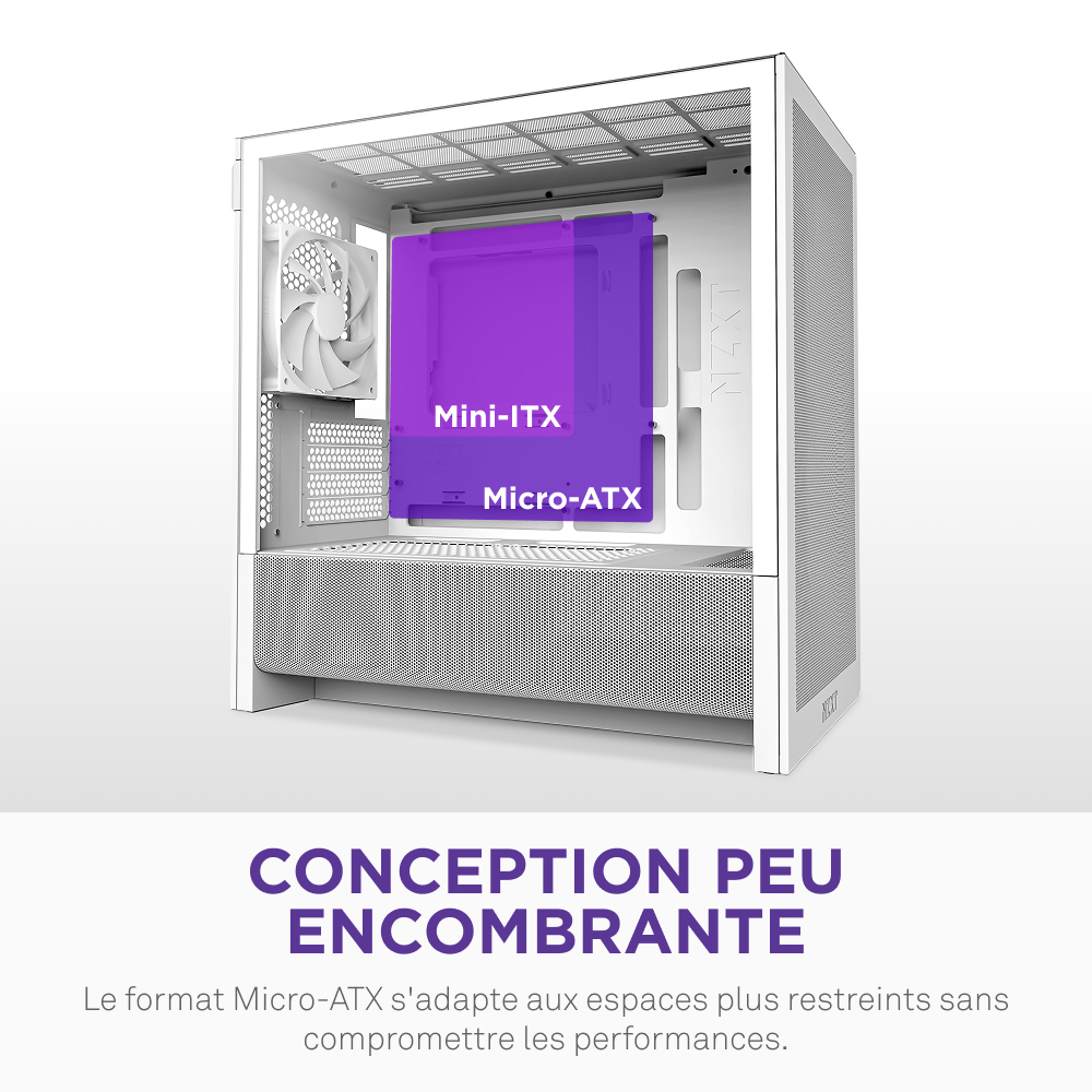 NZXT H3 Flow Blanc Blanc - Boîtier PC NZXT - grosbill.com - 6