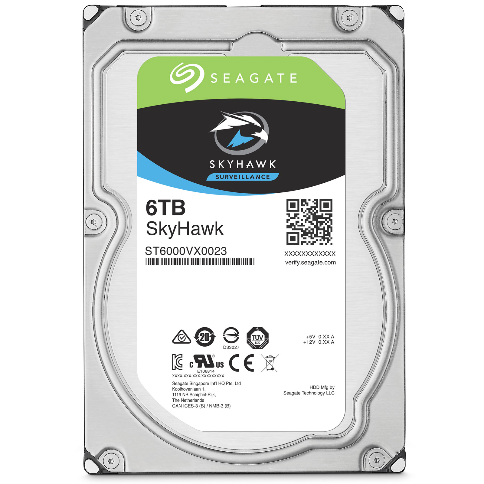 Seagate 6To SATA III 256Mo SkyHawk ST6000VX0023 - Disque dur 3.5" interne - 0