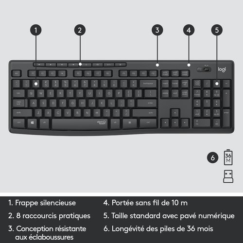 MK295 Silent Wireless Combo Graphite - Achat / Vente sur grosbill.com - 10