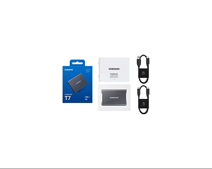 Samsung T7 USB 3.2 1 To Gris (MU-PC1T0T/WW) - Achat / Vente Disque SSD externe sur grosbill.com - 2