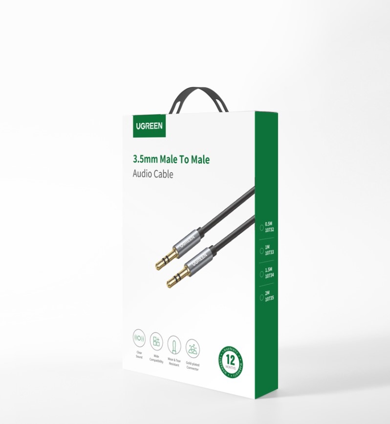 Câble audio Jack 3.5mm mâle/mâle - 1m - Connectique TV/Hifi/Video - 1
