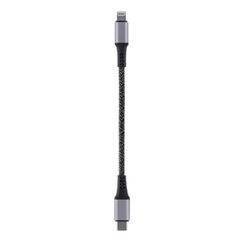 Câble USB-C/Lightning - 1,5m - nylon RPET - Noir - Connectique PC - 1