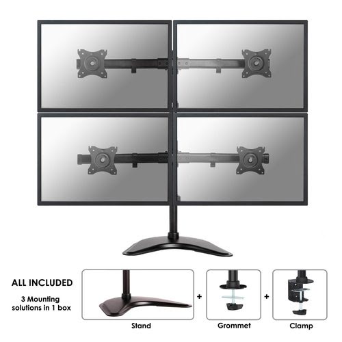 NewStar Desk Mount 4xScreen 10-27 BLACK