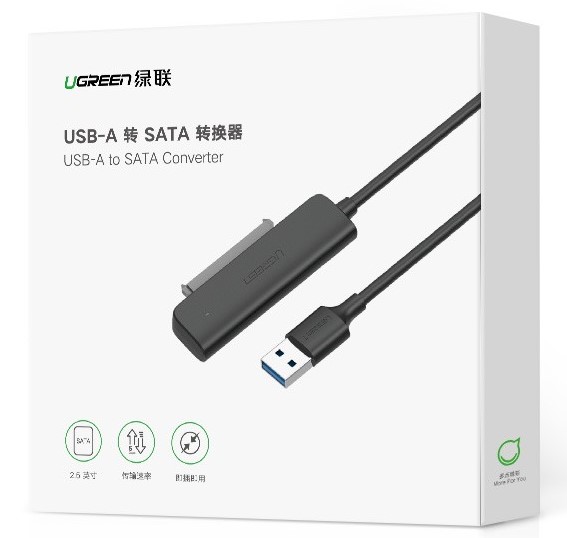Adaptateur USB 3.0 vers SATA/2.5"/6T/HDD/SSD/0.5m - Connectique PC - 1
