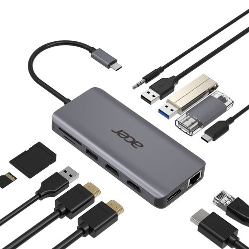 Acer ADAPTATEUR TYPE-C 12-EN-1 : 2x USB 3.0 (HP.DSCAB.009)