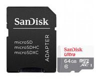 Carte mémoire Sandisk 64GB Ultra microSDXC+SD Adapter Grosbill