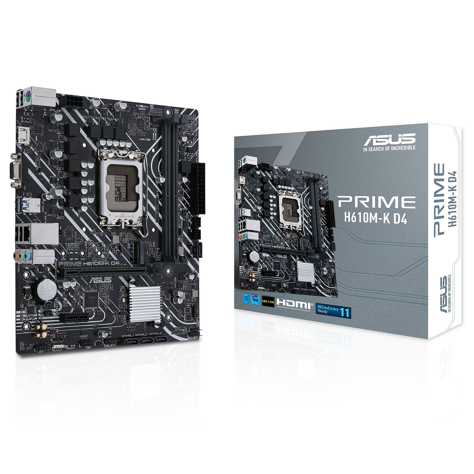 Asus PRIME H610M-K D4 Micro-ATX  - Carte mère Asus - grosbill.com - 0