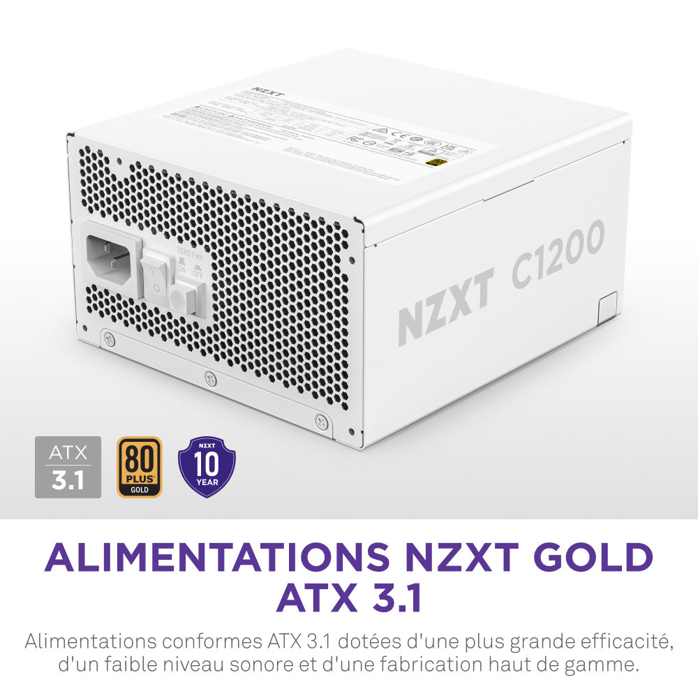 NZXT 80+ Gold (1200W) - Alimentation NZXT - grosbill.com - 7