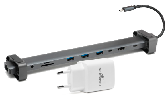 Bluestork HUB USB-C 10 ports + Chargeur USB-C GaN 20W - Hub - 0