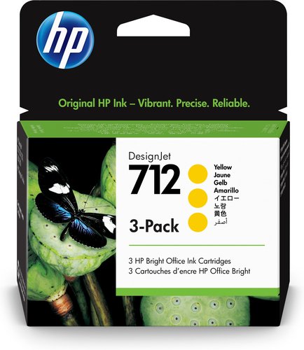 HP HP 712 3-Pack 29-ml Yellow DesignJet Ink