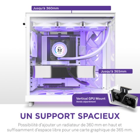NZXT H6 Flow RGB Blanc Blanc - Boîtier PC NZXT - grosbill.com - 15