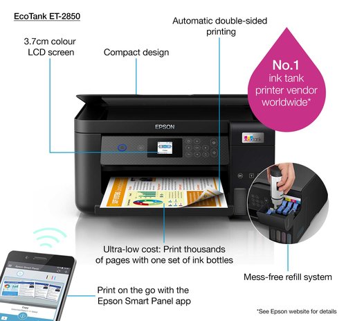 Imprimante multifonction Epson EcoTank ET-2850 - grosbill.com - 14