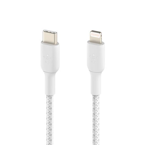 Lightning to USB-C Cable Braid 1M White - Achat / Vente sur grosbill.com - 2