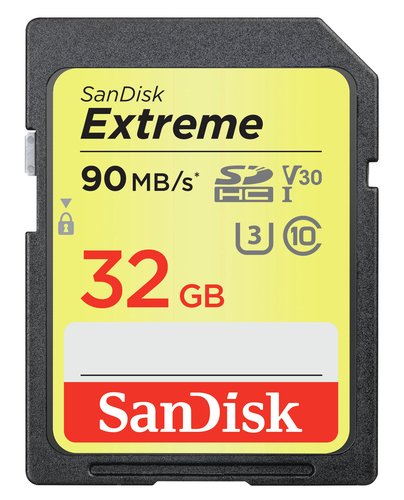 Sandisk ExtremeSDHC Card 32GB 90MB/sV30 UHS-I U3