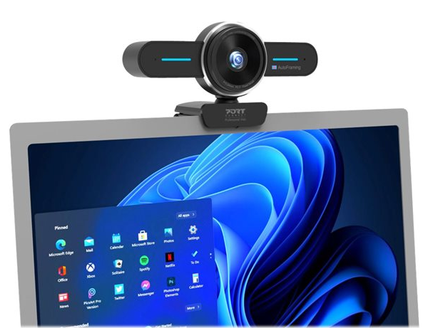 Port Mini caméra de conférence 4K Stéréo/Noir - Webcam - 1