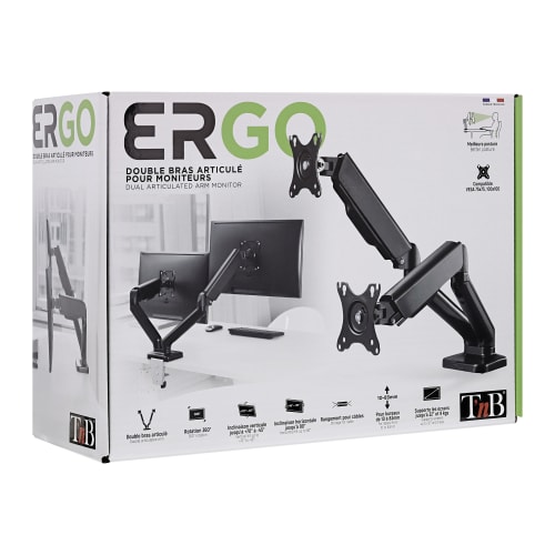 Support de bureau articulé 2 écrans - Accessoire écran T'nB - 1