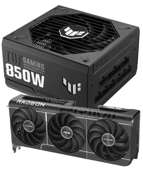 PRIME 9070 16G EVO OC + TUF GAMING 850G - grosbill.com - 0