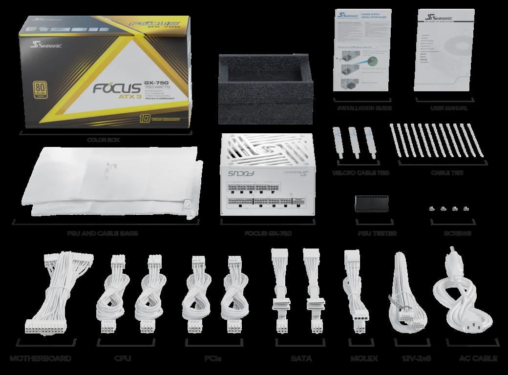 Seasonic FOCUS-GX-750-V4-WHITE# (750W 80+ Gold) - Alimentation - 8