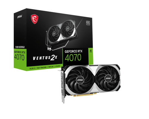 image produit MSI GeForce RTX 4070 VENTUS 2X 12G OC-Seconde Vie-Très Bon Etat Grosbill