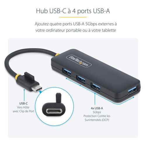 HUB USB-C 4 PORTS 5GBPS USB- - Achat / Vente sur grosbill.com - 12