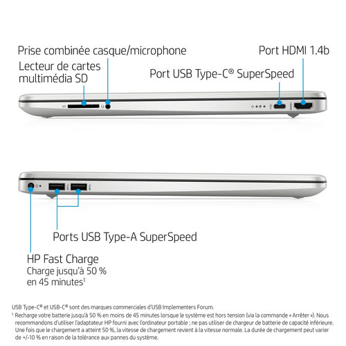 HP 7D0Y0EA - PC portable HP - grosbill.com - 5
