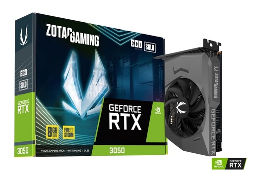 image produit ZOTAC Gaming GeForce RTX 3050 ECO SOLO 8GB Grosbill