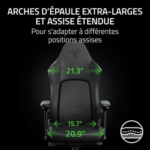 Razer Iskur V2 NewGen Noir - Siège PC Gamer - grosbill.com - 7