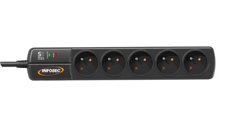 Infosec S5 Black Line II - 5 prises (61295) - Achat / Vente Parasurtenseurs - Multiprises sur grosbill.com - 1