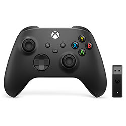 Microsoft Manette sans fil noire Xbox avec Adaptateur PC