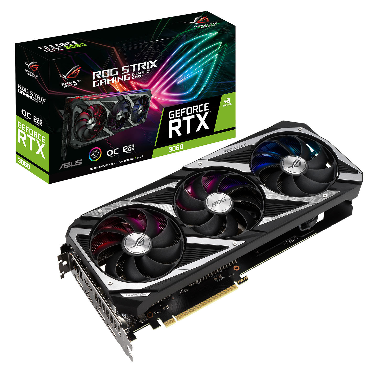 Asus ROG-STRIX-RTX3060-O12G-GAMING LHR  - Carte graphique Asus - 0