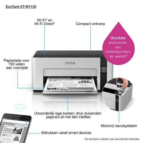 Imprimante Epson EcoTank ET-M1120 A4 WIFI/USB  - grosbill.com - 11