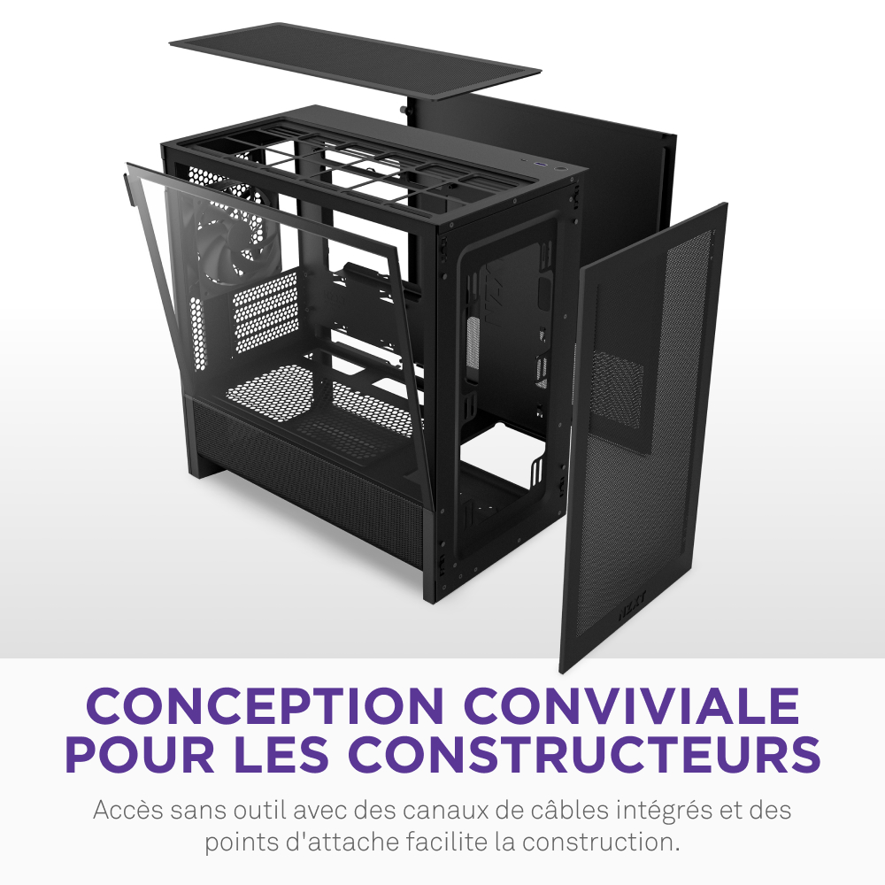 NZXT H3 Flow Noir Noir - Boîtier PC NZXT - grosbill.com - 9