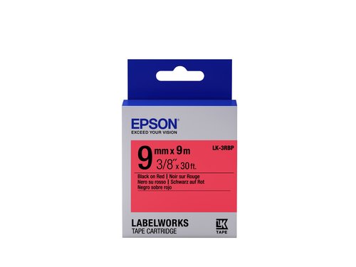 Epson TAPE LK-3RBP PASTEL BLK-/RED