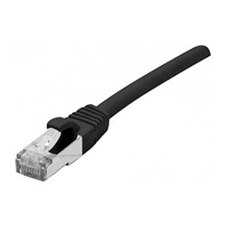 image produit Dexlan Cable Cat.6A S/FTP LS0H noir Snagless - 0.5m Grosbill