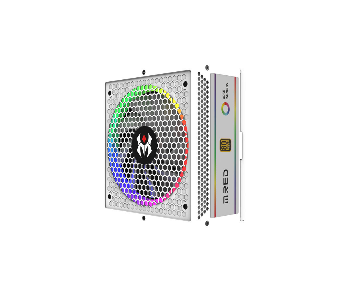 Alimentation PC M.RED - 850W, 80+GOLD Full Modulaire RGB / White –