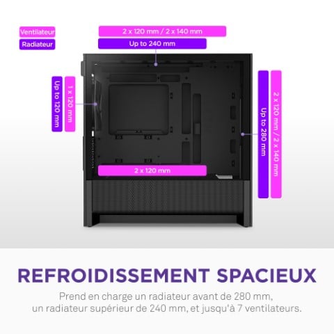 NZXT H3 Flow Noir Noir - Boîtier PC NZXT - grosbill.com - 10