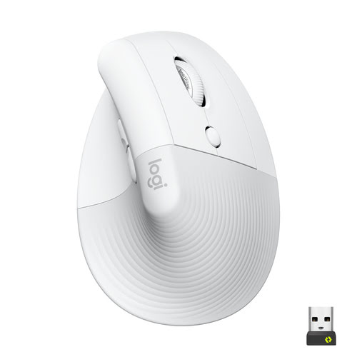 Logitech Lift Ergonomique Silencieuse - Blanc/Sans Fil