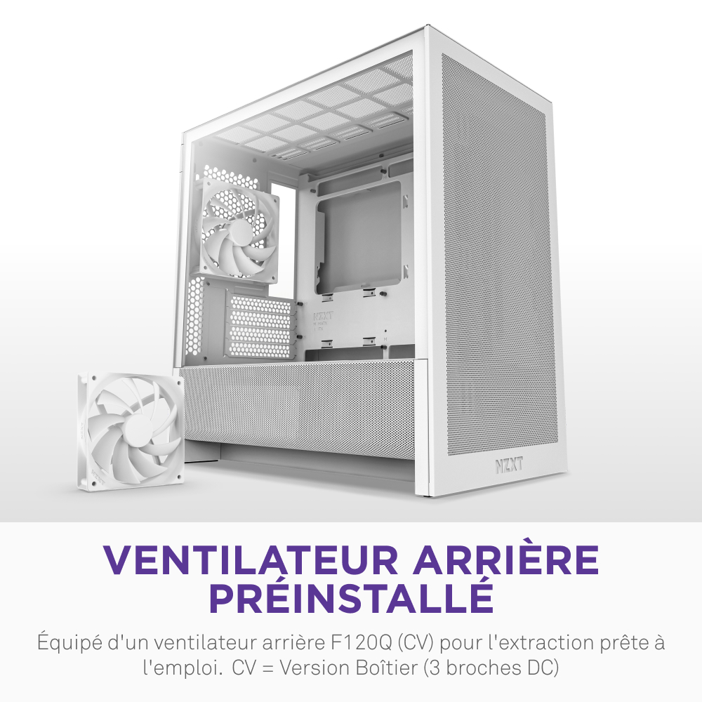 NZXT H3 Flow Blanc Blanc - Boîtier PC NZXT - grosbill.com - 12