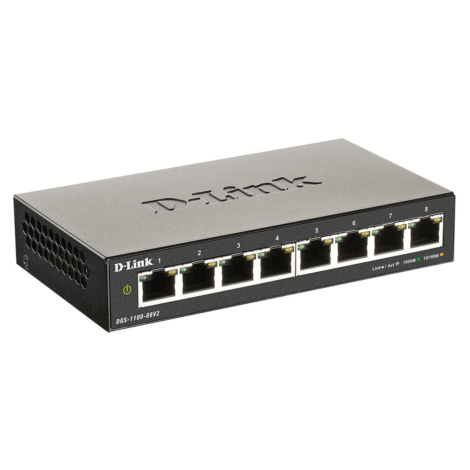 Switch D-Link 8 ports 10/100/1000 - DGS-1100-08V2 - grosbill.com - 2