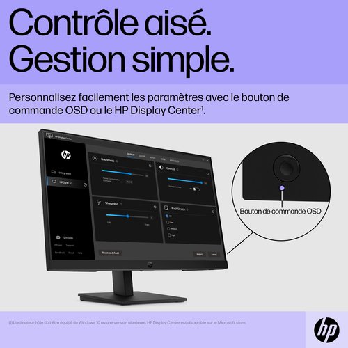 HP P22h G5 FHD Monitor - Achat / Vente sur grosbill.com - 14