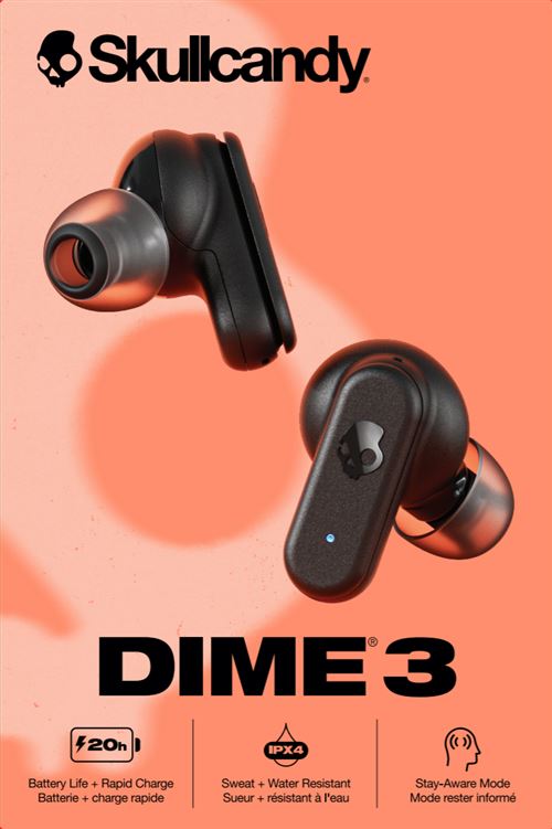 Skullcandy Écouteur Dime 3 True Wireless  Noir - Micro-casque - 4