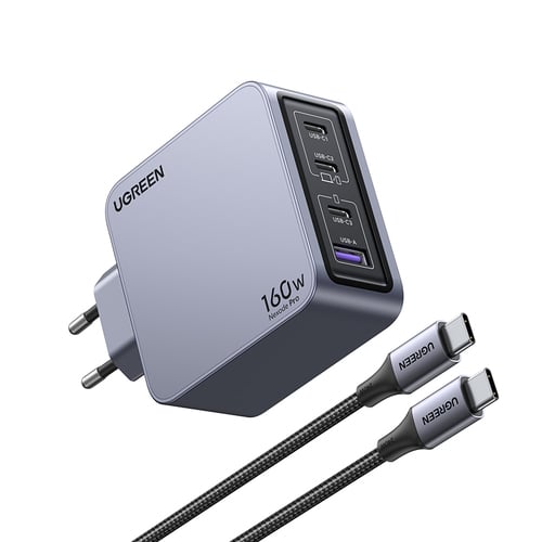 UGREEN Chargeur secteur 160W 4 ports + Câble USB-C - 1,5m (25877) - Achat / Vente Chargeur sur grosbill.com - 1