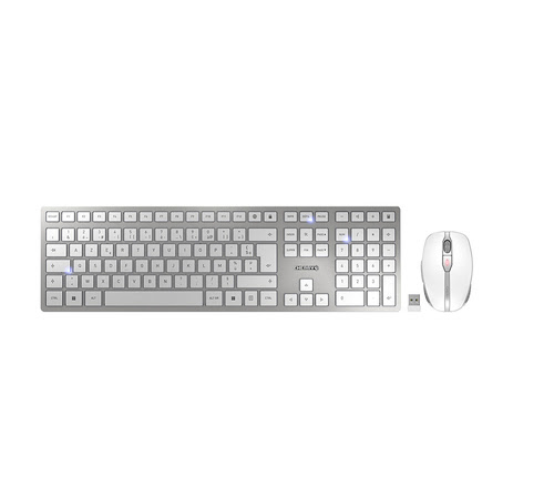 Cherry DW 9100 Slim - Blanc/Argent/Sans Fil