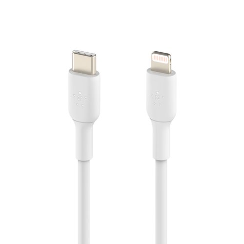 BELKIN LIGHTNING TO USB-C CABLE 2M WHITE - Achat / Vente sur grosbill.com - 1