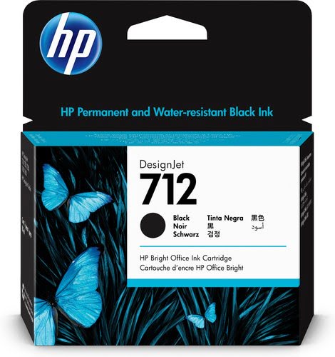 HP HP 712 80-ml Black DesignJet Ink Cartrid